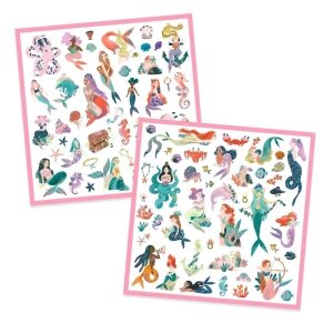 160 Glitzer-Sticker: Meerjungfrauen von Djeco