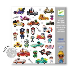 160 Glitzer-Sticker: lustige Autos von Djeco