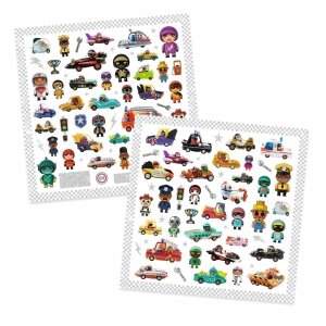 160 Glitzer-Sticker: lustige Autos von Djeco