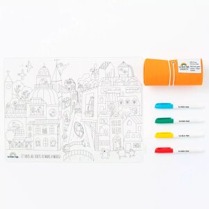 Scribble Matte orange mit 4 Farbstiften - Divesity