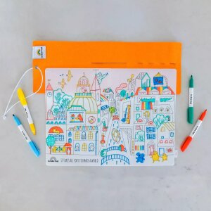 Scribble Matte orange mit 4 Farbstiften - Divesity