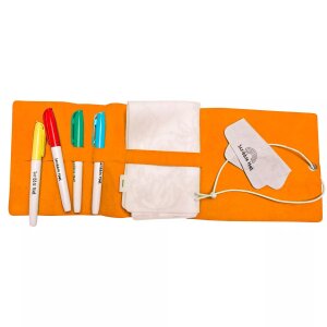 Scribble Matte orange mit 4 Farbstiften - Divesity