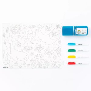 Scribble Matte blau mit 4 Farbstiften - under the sea