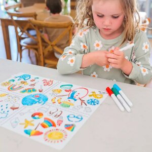Scribble Matte Zeichenmatte aus Silikon mit 6 Farbstiften - Jahreszeiten