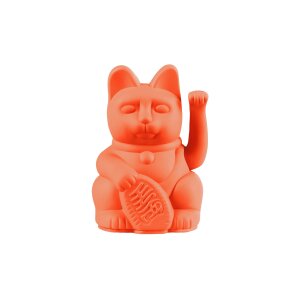 Lucky Cat Mini Winkekatze Neon Orange
