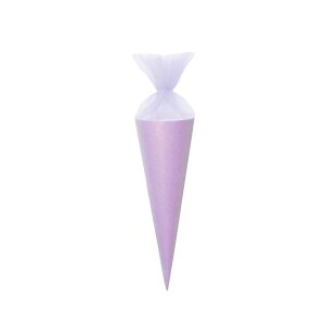 Schultüte mit Tüllverschluss, Glitter-Violett...