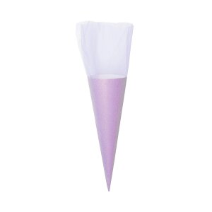 Schultüte mit Tüllverschluss, Glitter-Violett...