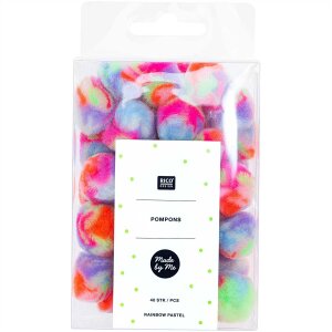 Pompons Regenbogen von Rico Design, 25mm