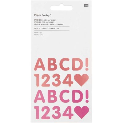 Stickerblock Alphabeth, Neon 16 Blatt von Rico Design