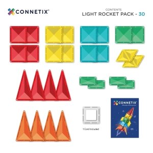 Connetix Magnetbausteine Light Rocket, 30 Teile