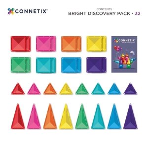 Connetix Magnetbausteine Bright, Discovery Pack, 32 Teile